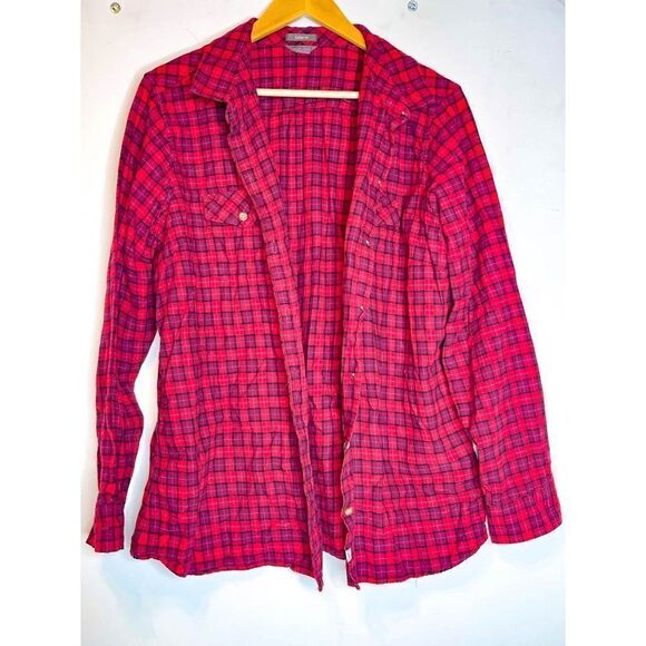 Eddie Bauer Plaid Shirt Classic Fit Red Long Sleeve 2XL - Picture 1 of 3